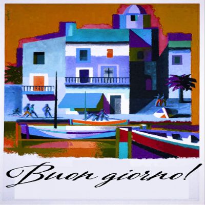 Iconic Arts Buongiorno Vintage Travel Laminated 24x36 Poster