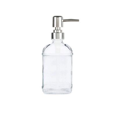 PYouo- Hand soap Dispenser, Glass Soap Dispenser, Rustproof Pump, Clear Pump Bottle, Countertop Accessories (Color : Clear, Size : 500ml)