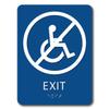 The Sign Studio - 6" x 9" - Blue/White - ADA - Not Wheelchair Accessible Exit with Pictorial Sign view 1