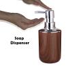 Bathroom Accessories Set 6 Piece Plastic Bath Ensemble Soap Dispenser Toothbrush Holder, Tumbler Soap Dish Soap Saver Trash Can Toilet Brush Holder Decorative Countertop Bathroom Accessoy Set (Brown) view 3