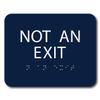 The Sign Studio - 4" x 5" - Marine Blue/White - ADA - Not an Exit Sign with Tactile & Braille view 1