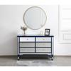 Elegant Decor 48 inch mirrored cabinet in blue view 2