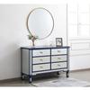 Elegant Decor 48 inch mirrored cabinet in blue view 3