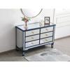 Elegant Decor 48 inch mirrored cabinet in blue view 4