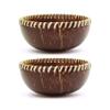 Rainforest Bowls Set of 2 Jumbo Fiber Coconut Bowls, 2 Wooden Spoons & 2 Reusable Bamboo Straws - 100% Natural, Hand Carved by Artisans, Eco-Friendly & Sustainable - Smoothie/Acai/Salad Bowls view 2