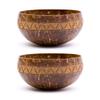 Rainforest Bowls Set of 2 Jumbo Zigzag Coconut Bowls, 2 Wooden Spoons & 2 Reusable Bamboo Straws - 100% Natural, Hand Carved by Artisans, Eco-Friendly & Sustainable - Smoothie/Acai/Salad Bowls view 2