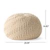 Christopher Knight Home Barwick Pouf, Ivory view 3