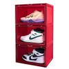 TBW magnetic drop side shoe box storage containers sneaker storage shoe storage box shoe bins Foldable Stackable Closet Shelf Shoe Organizer (red, 6pc) view 1