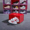 TBW magnetic drop side shoe box storage containers sneaker storage shoe storage box shoe bins Foldable Stackable Closet Shelf Shoe Organizer (red, 6pc) view 3