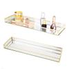 Affogato Sink Vanity Tray Mirror Bathroom Storage Tray, Toilet Tank Organizer, Bathtub Tray, Toothbrush Makeup Cosmetic Holder for Bathroom Vanity Countertops, Closets, Dressers (1Pc, Gold) view 1