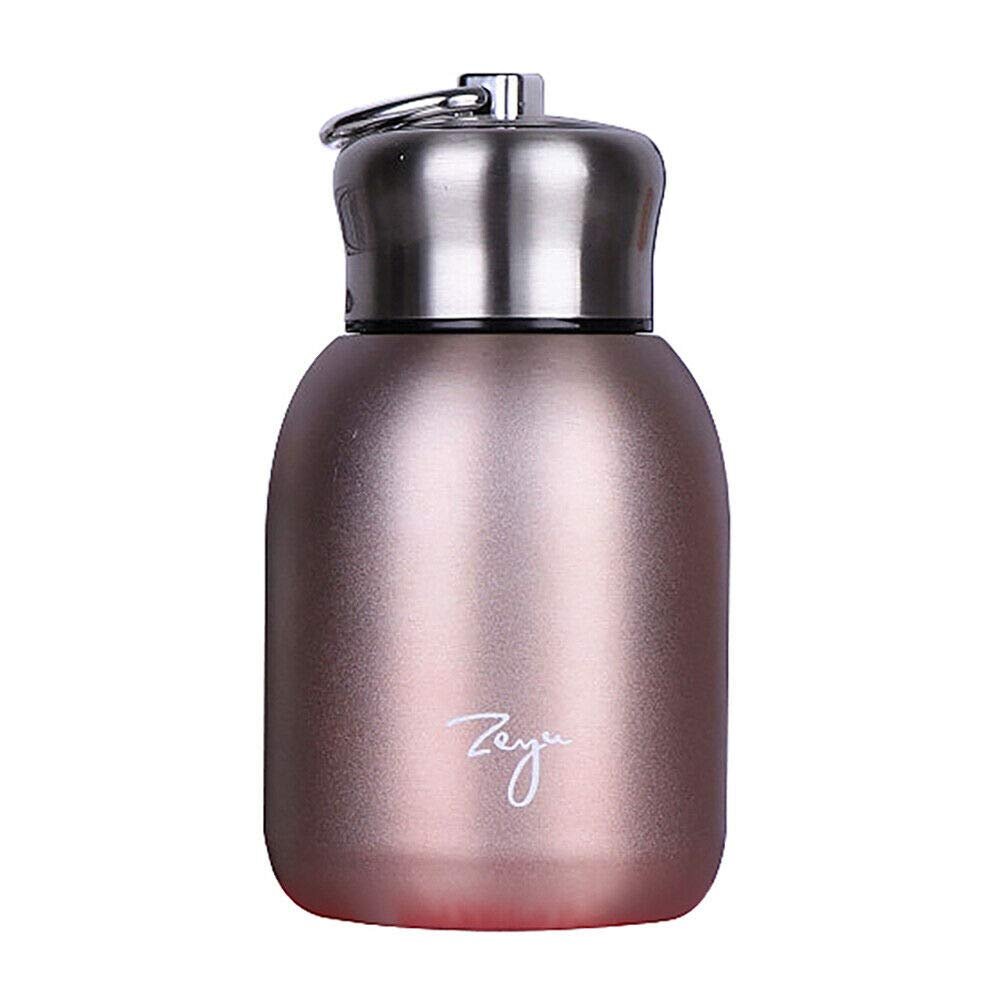 Hand-Held Portable Frosted Vacuum Flask Water Bottle Coffee Mug, Stainless Steel Hike Travel Leak-Proof Vacuum Flask(rose gold)