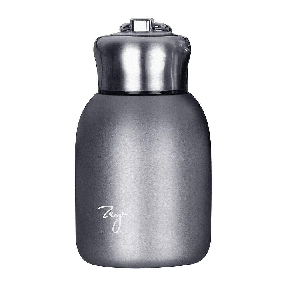 MinLia Hand-Held Portable Frosted Vacuum Flask Water Bottle Coffee Mug, Stainless Steel Hike Travel Leak-Proof Vacuum Flask(Silver)