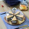 6/8/10/11 Inch Cake Dome, Wooden Pastry Tray Household Food Preservation Cover Party Tray Salad Sandwich Glass Dome (Size : 151511CM) view 4