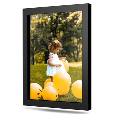 Modern 39x14 Black Picture Frame Wood with Acrylic Plexi Glass - Wall Hanging - Real Wooden Edge - Large 14x39 Frame Size For Family Photo Portrait, Poster Prints, Documents, Art Print- Modern Memory Design
