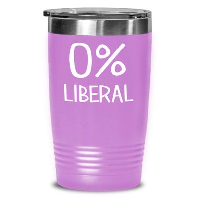0 Percent Liberal Tumbler Conservative Political Republican Travel Mug 20 or 30 oz Powder Coated Stainless Steel Insulated Coffee Cup for Men or Women