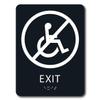 The Sign Studio - 6" x 9" - Black/White - ADA - Not Wheelchair Accessible Exit with Pictorial Sign view 1