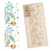 NAKLEO Christmas Painting Stencil, Reusable Plastic Artificial Snow Spray Stencil for Window Decoration, L 17.7x37.4, Christmas Patterns, Snowflake Border view 1