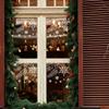NAKLEO Christmas Painting Stencil, Reusable Plastic Artificial Snow Spray Stencil for Window Decoration, L 17.7x37.4, Christmas Patterns, Snowflake Border view 2
