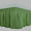 Lusso Mercato Bed Skirt - Three Sides Fabric Elastic Wrap Around Dust Ruffled Solid Bed Skirts Easy On/Easy Off 18 Inch Tailored Drop, Hotel Quality 100% Cotton 800 Thread Count, Sage Twin Size view 2