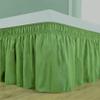 Lusso Mercato Bed Skirt - Three Sides Fabric Elastic Wrap Around Dust Ruffled Solid Bed Skirts Easy On/Easy Off 18 Inch Tailored Drop, Hotel Quality 100% Cotton 800 Thread Count, Sage Twin Size view 3
