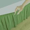 Lusso Mercato Bed Skirt - Three Sides Fabric Elastic Wrap Around Dust Ruffled Solid Bed Skirts Easy On/Easy Off 18 Inch Tailored Drop, Hotel Quality 100% Cotton 800 Thread Count, Sage Twin Size view 4
