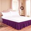 Lusso Mercato Bed Skirt - Three Sides Fabric Elastic Wrap Around Dust Ruffled Solid Bed Skirts Easy On/Easy Off 18 Inch Tailored Drop, Hotel Quality 100% Cotton 800 Thread Count, Purple King XL Size view 1