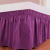 Lusso Mercato Bed Skirt - Three Sides Fabric Elastic Wrap Around Dust Ruffled Solid Bed Skirts Easy On/Easy Off 18 Inch Tailored Drop, Hotel Quality 100% Cotton 800 Thread Count, Purple King XL Size view 3