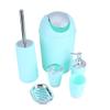 Bathroom Accessories Set 6 Piece Bath Accessory Bathroom Supplies Set with Bin Holder Dish Dispenser Tumbler Toothbrush Holder, Mint Green view 1