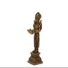 Bharat HAAAT Brass Deep Lady Small Diya Stading On Square Designing Base Oil Lamp Deepak Pooja Idol Apsara Twin Bird Home Statue Showpieces Handicraft Art (1.5 x 1.5 x 4 inch, Yellow) BH07195 view 3