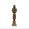 Bharat HAAAT Brass Deep Lady Small Diya Stading On Square Designing Base Oil Lamp Deepak Pooja Idol Apsara Twin Bird Home Statue Showpieces Handicraft Art (1.5 x 1.5 x 4 inch, Yellow) BH07195 view 4