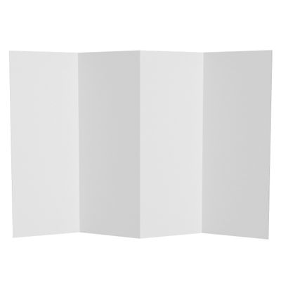 4 ft. Short White Temporary Cardboard Folding Screen - 4 Panels