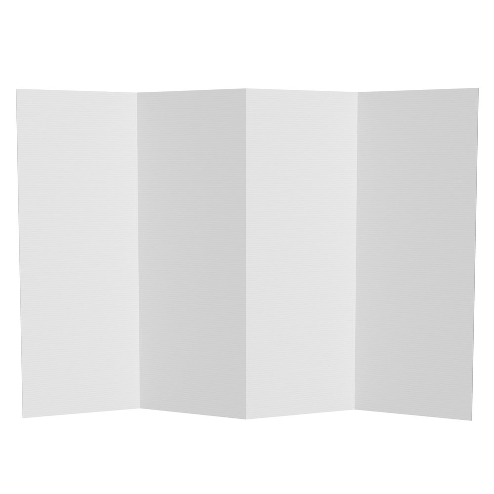 4 ft. Short White Temporary Cardboard Folding Screen - 4 Panels