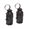 Set of 2 Mini Punched Tin Lanterns- Antique Vintage Style view 1