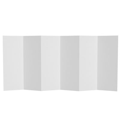 4 ft. Short White Temporary Cardboard Folding Screen - 6 Panels