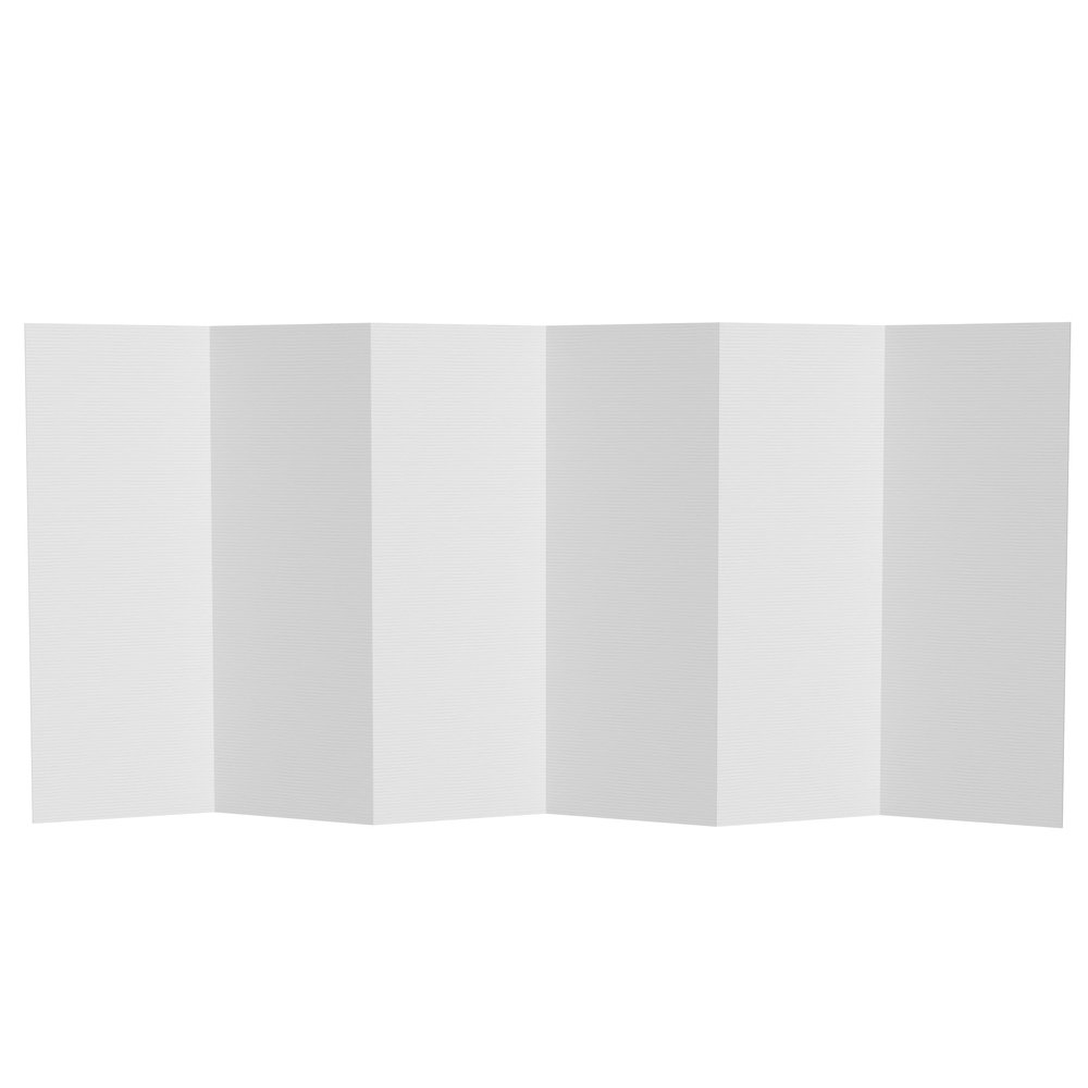4 ft. Short White Temporary Cardboard Folding Screen - 6 Panels