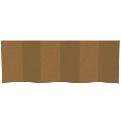 3 ft. Short Brown Temporary Cardboard Folding Screen - 6 Panels