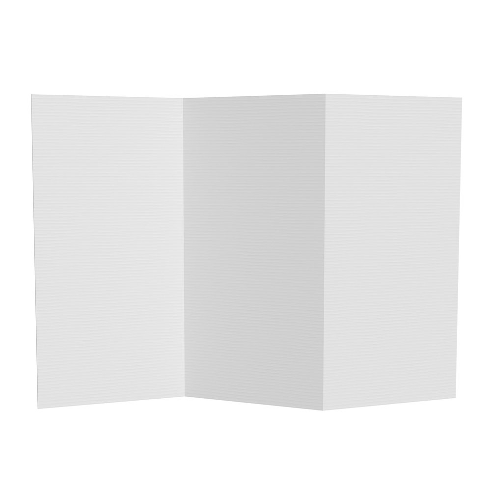 3 ft. Short White Temporary Cardboard Folding Screen - 3 Panels