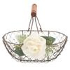 Rustic Flower Girl Basket - Country Metal Wedding Basket w/Wood Handle - Vintage Petal Basket - Flower Girl Basket by Ragga Wedding view 1