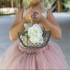Rustic Flower Girl Basket - Country Metal Wedding Basket w/Wood Handle - Vintage Petal Basket - Flower Girl Basket by Ragga Wedding view 3