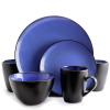 Unknown1 Downtown Round 16pc Dinnerware Set Blue Solid Casual Stoneware 16 Piece Microwave Safe view 1