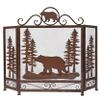 BestGiftEver 3-Panel Fireplace Screen Decorative with Bear Alone in The Forest - Stand Alone Fireplace Cover Metal Mesh Screen - Home Decorative Firescreen for Cabin, Wildlife, and Woodland Theme view 1