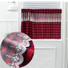 XSlive Buffalo Red and Black Plaid Curtain,Cotton Lace Window Curtains,Valance Curtains for Kitchen Cafe, 2 Pack Rod Pocket Small Window Drapes (Red,29" x 24") view 2