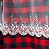XSlive Buffalo Red and Black Plaid Curtain,Cotton Lace Window Curtains,Valance Curtains for Kitchen Cafe, 2 Pack Rod Pocket Small Window Drapes (Red,29" x 24") view 4