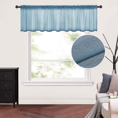 MIULEE Dusty Blue Window Valance 1 Panel 54W x 18L