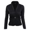 Andongnywell Women's Notched Lapel Button Decor Lightweight Soft Fabric Blazer Jacket Urban Style Casual Coat (Black,XX-Large) view 1