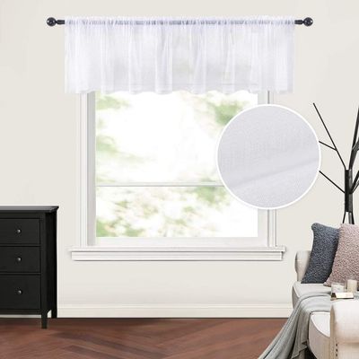 MIULEE White Window Valance 1 Panel 54W x 18L