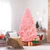 HAPPYGRILL 6FT Artificial Pink Christmas Tree with Stand New PVC Material Rich Thicken Tips Christmas Festival Decoration view 3