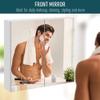 kleankin Bathroom Mirrored Cabinet, 24"x22" Steel Frame Medicine Cabinet, Wall-Mounted Storage Organizer with Double Doors, White view 4