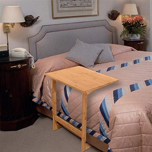 60x40x65cm L-Shaped Bamboo Smart Foldable Desk for Home use TV Tray, Portable Folding Snack Table, Adjustable Sofa Side Table for Breakfast, Bed Table, Foldable Desk for Home use(TV Tray)