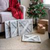 HomeRoots 23" Natural Weathered Gray Whitewash Christmas Tree Collar view 3
